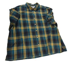 Duluth Trading Co Untucked Plaid Flannel Shirt Men Size 3XL Relaxed Fit Cotton